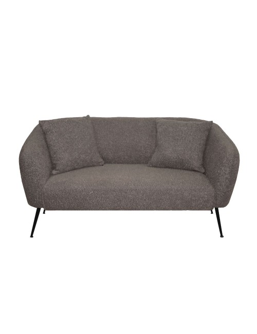Divano Nuvia 2 posti in tessuto Grigio mouse con piedi neri 141x70x74H