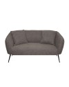 Divano Nuvia 2 posti in tessuto Grigio mouse con piedi neri 141x70x74H