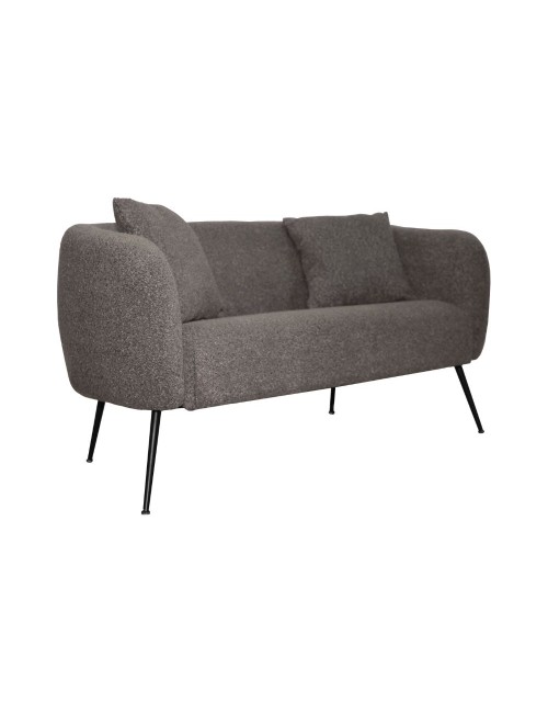 Divano Nuvia 2 posti in tessuto Grigio mouse con piedi neri 141x70x74H