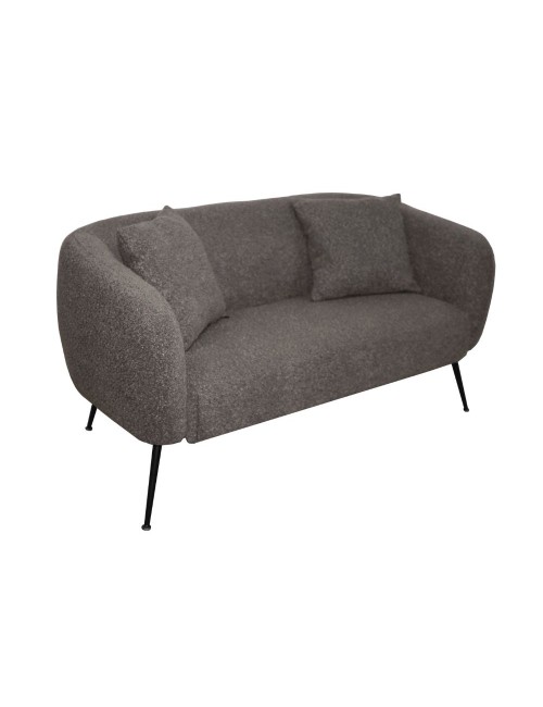 Divano Nuvia 2 posti in tessuto Grigio mouse con piedi neri 141x70x74H