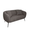 Divano Nuvia 2 posti in tessuto Grigio mouse con piedi neri 141x70x74H