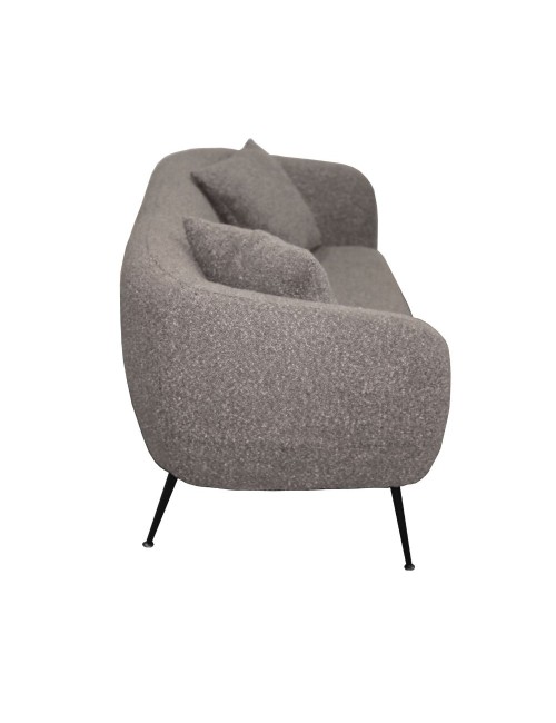 Divano Nuvia 2 posti in tessuto Grigio mouse con piedi neri 141x70x74H