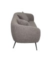 Divano Nuvia 2 posti in tessuto Grigio mouse con piedi neri 141x70x74H