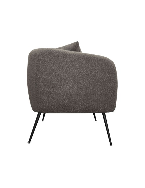 Divano Nuvia 2 posti in tessuto Grigio mouse con piedi neri 141x70x74H