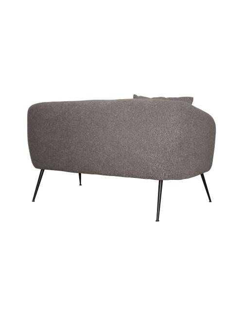 Divano Nuvia 2 posti in tessuto Grigio mouse con piedi neri 141x70x74H