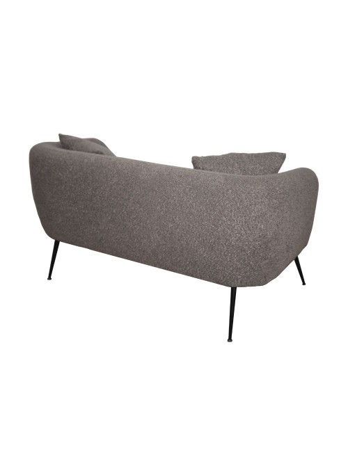 Divano Nuvia 2 posti in tessuto Grigio mouse con piedi neri 141x70x74H