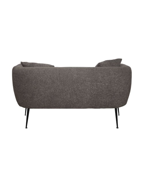 Divano Nuvia 2 posti in tessuto Grigio mouse con piedi neri 141x70x74H