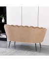 Divano 2 Posti Orel a Conchiglia in Velluto Beige – Design Elegante e Avvolgente
