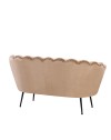 Divano 2 Posti Orel a Conchiglia in Velluto Beige – Design Elegante e Avvolgente