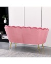 Divano 2 Posti Orel a Conchiglia in Velluto Rosa – Design Elegante e Avvolgente