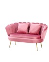 Divano 2 Posti Orel a Conchiglia in Velluto Rosa – Design Elegante e Avvolgente