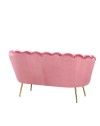 Divano 2 Posti Orel a Conchiglia in Velluto Rosa – Design Elegante e Avvolgente