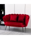 Divano 2 Posti Orel a Conchiglia in Velluto Rosso – Design Elegante e Avvolgente
