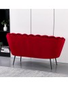Divano 2 Posti Orel a Conchiglia in Velluto Rosso – Design Elegante e Avvolgente