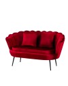 Divano 2 Posti Orel a Conchiglia in Velluto Rosso – Design Elegante e Avvolgente