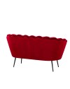 Divano 2 Posti Orel a Conchiglia in Velluto Rosso – Design Elegante e Avvolgente