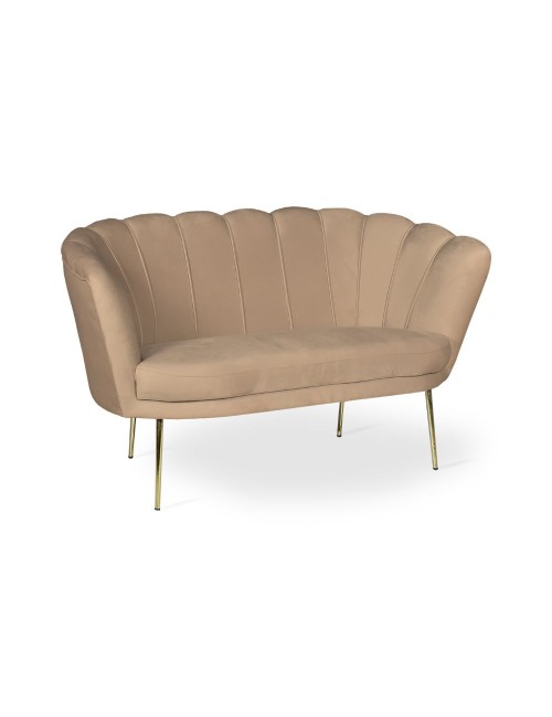 Divano a conchiglia due posti Orel velluto nocciola 135x76.5x75h