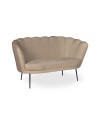 Divano a conchiglia due posti Orel velluto nocciola 135x76.5x75h
