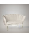 Divano a conchiglia due posti Orel tessuto sabbia 135x76.5x75h