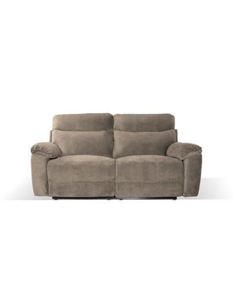 Divano 3 posti recliner elettrico tessuto cappuccino Boston 200x100x102H