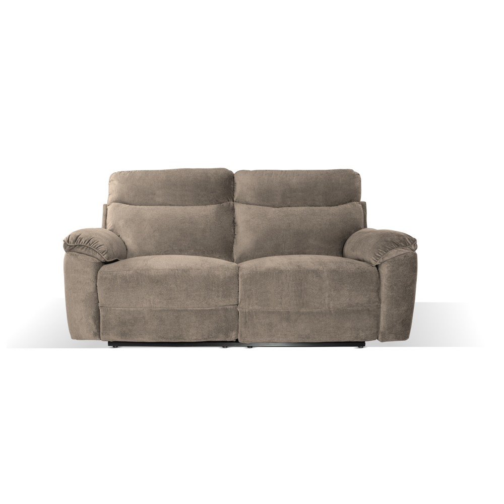 Divano 3 posti recliner elettrico tessuto cappuccino Boston 200x100x102H