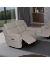 Divano Kayde 2 posti recliner elettrico in tessuto beige – Comfort e relax totale