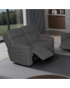 Divano Kayde 2 posti recliner elettrico in tessuto grigio scuro – Comfort e relax totale