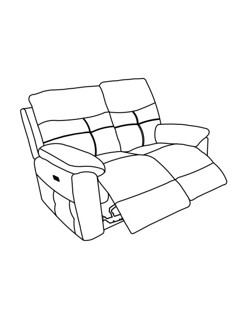 Divano Kayde 2 posti recliner elettrico in tessuto grigio scuro – Comfort e relax totale