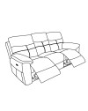 Divano Kayde 3 posti recliner elettrico in tessuto beige – Comfort e relax totale