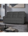 Divano Kayde 3 posti recliner elettrico in tessuto grigio scuro – Comfort e relax totale
