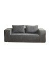 Divano sottovuoto 3 posti Kelly in tessuto grigio chiaro con imbottitura in schiuma 200x100x76H