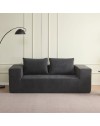 Divano sottovuoto 3 posti Kelly in tessuto grigio scuro con imbottitura in schiuma 200x100x76H