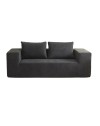 Divano sottovuoto 3 posti Kelly in tessuto grigio scuro con imbottitura in schiuma 200x100x76H