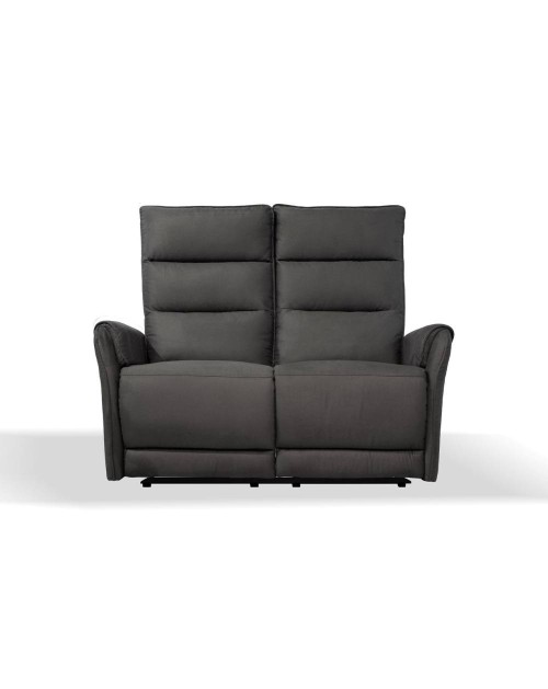 Divano 2 posti 2 recliner elettrici effetto nabuk Thun colore grigio