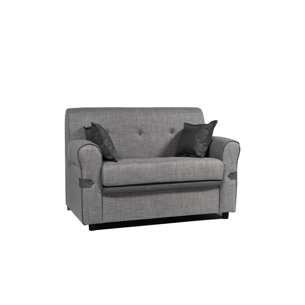 Divano 2 posti tessuto Tokyo 116x72x84,5h colore grigio