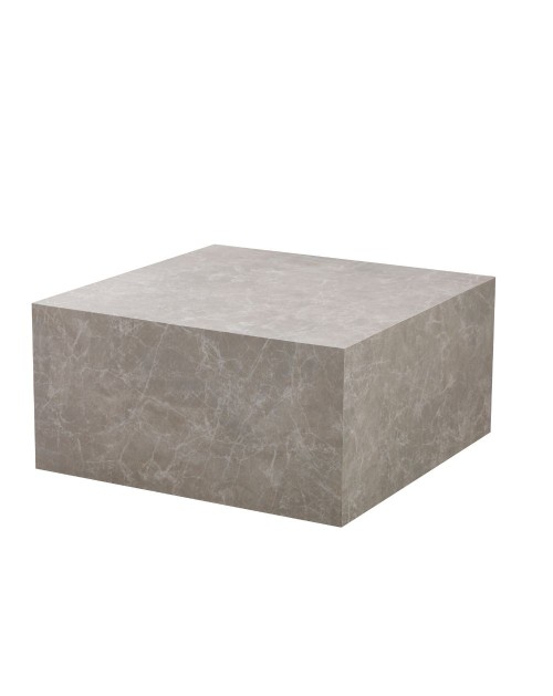 Tavolino quadrato da salotto effetto marmo beige Lola 80x80x40H