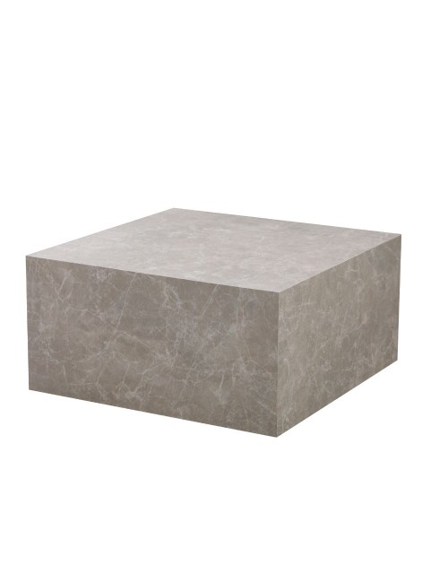 Tavolino quadrato da salotto effetto marmo beige Lola 80x80x40H