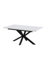 Tavolo rettangolare allungabile Rob piano bianco e gambe nere 160x90x75H