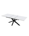Tavolo rettangolare allungabile Rob piano bianco e gambe nere 160x90x75H