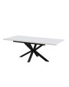 Tavolo rettangolare allungabile Rob piano bianco e gambe nere 160x90x75H