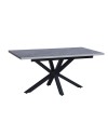 Tavolo rettangolare allungabile Rob piano cemento e gambe nere 160x90x75H