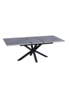 Tavolo rettangolare allungabile Rob piano cemento e gambe nere 160x90x75H