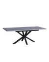 Tavolo rettangolare allungabile Rob piano cemento e gambe nere 160x90x75H