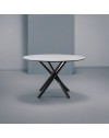 Tavolo rotondo Logan piano cemento e gambe nere 120x120x76.5H