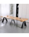 Consolle Allungabile Kresio Rovere 50–300 cm con Gambe in Metallo Nero