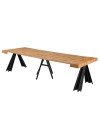 Consolle Allungabile Kresio Rovere 50–300 cm con Gambe in Metallo Nero
