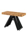 Consolle Allungabile Kresio Rovere 50–300 cm con Gambe in Metallo Nero