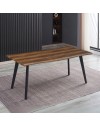 Tavolo fisso Regatta con piano effetto noce e gambe in metallo nero 180x90x76H