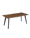 Tavolo fisso Regatta con piano effetto noce e gambe in metallo nero 180x90x76H
