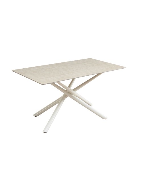 Tavolo fisso Sand con piano in ceramica e struttura in metallo